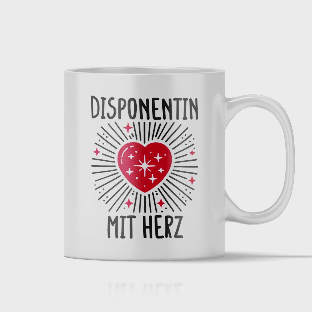 Disponent Tasse - Disponentin mit Herz (Disposition, Geschenk)