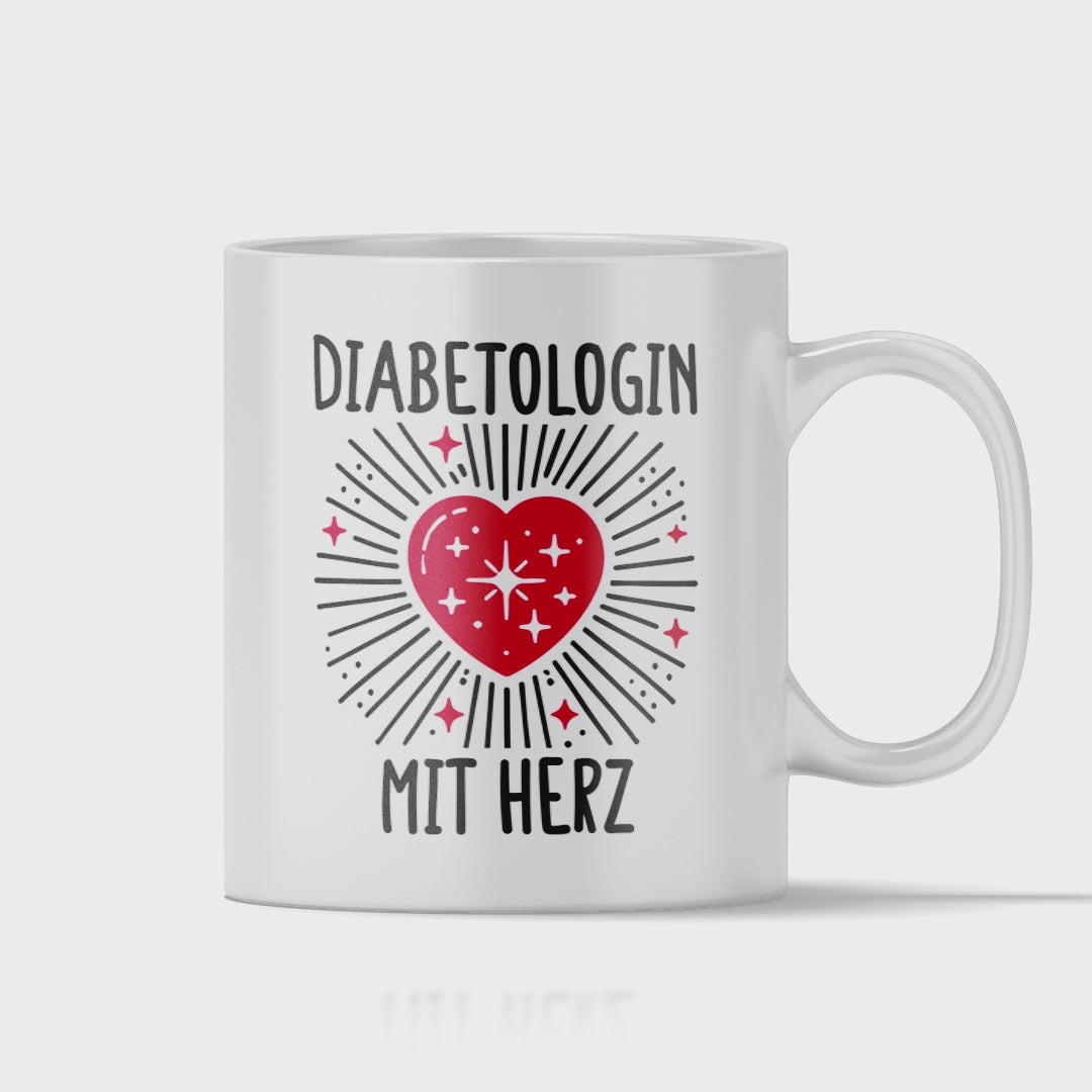 Diabetologe Tasse - Diabetologin mit Herz (Diabetologie, Geschenk)