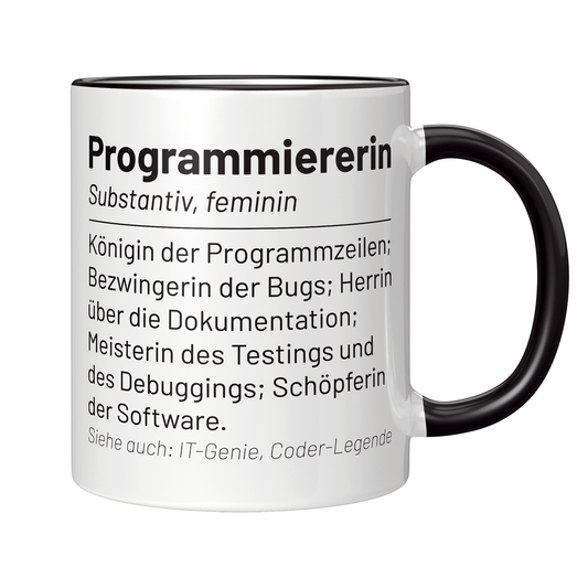 Programmierer Tasse - Wörterbuch "Programmiererin" (Softwareentwickler, Geschenk)