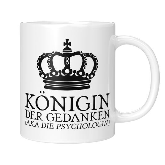 CupHaven® Psychologie Tasse - Königin der Gedanken (aka die Psychologin) - Geschenk für Psychologen und Psychologinnen