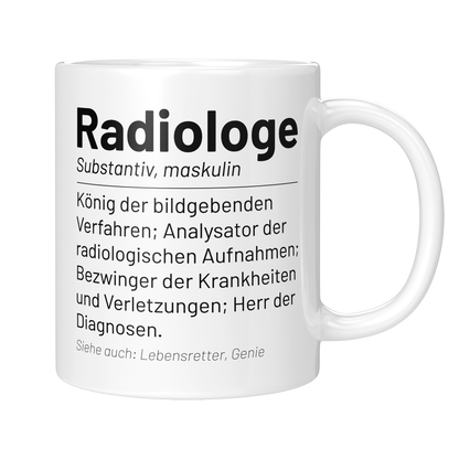 Radiologie Tasse - Wörterbuch "Radiologe" (Radiologin, Geschenk)