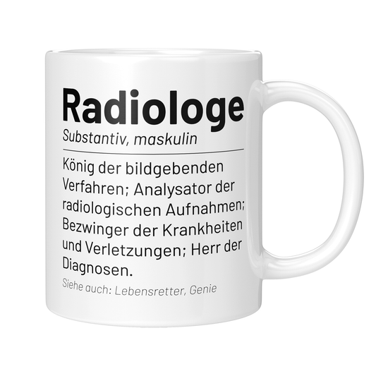 Radiologie Tasse - Wörterbuch "Radiologe" (Radiologin, Geschenk)