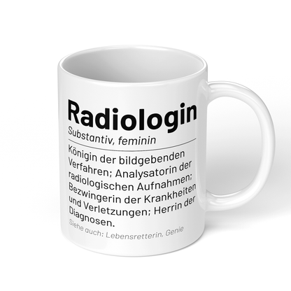 CupHaven® Radiologie Tasse - Wörterbuch "Radiologin" - Geschenk für Radiologen und Radiologinnen