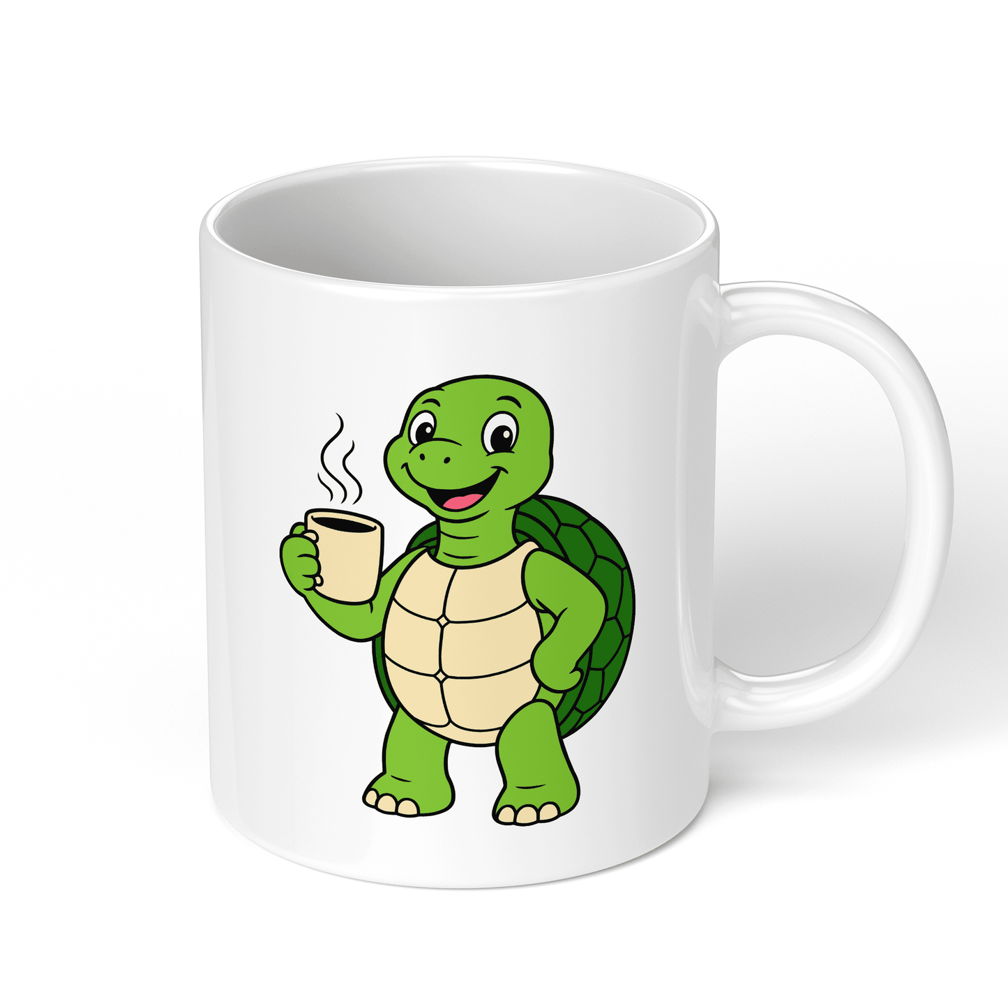 CupHaven® Schildkröte Tasse - Motivierte Schildkröte mit Kaffee - Geschenk für Schildkröten-Fans