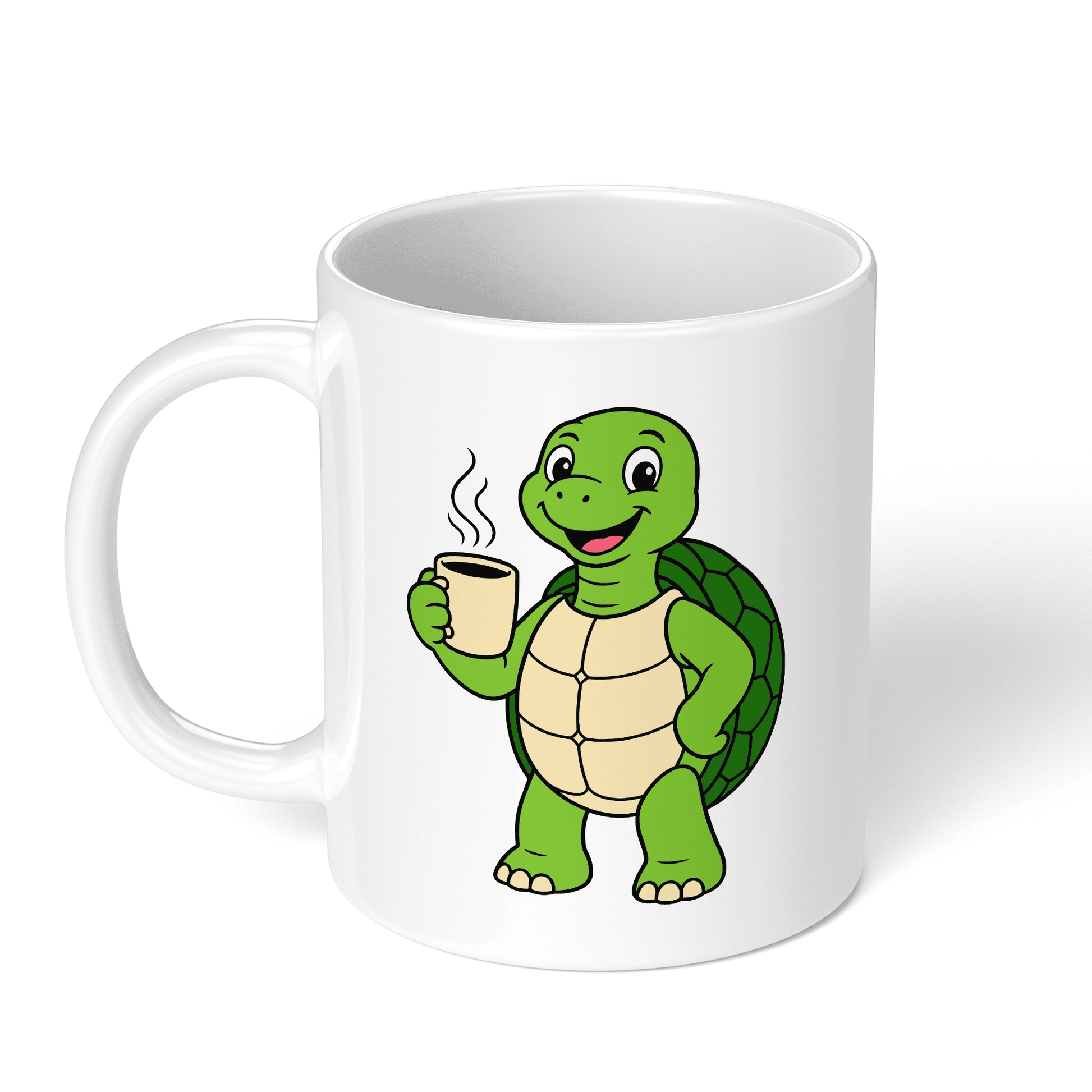 CupHaven® Schildkröte Tasse - Motivierte Schildkröte mit Kaffee - Geschenk für Schildkröten-Fans