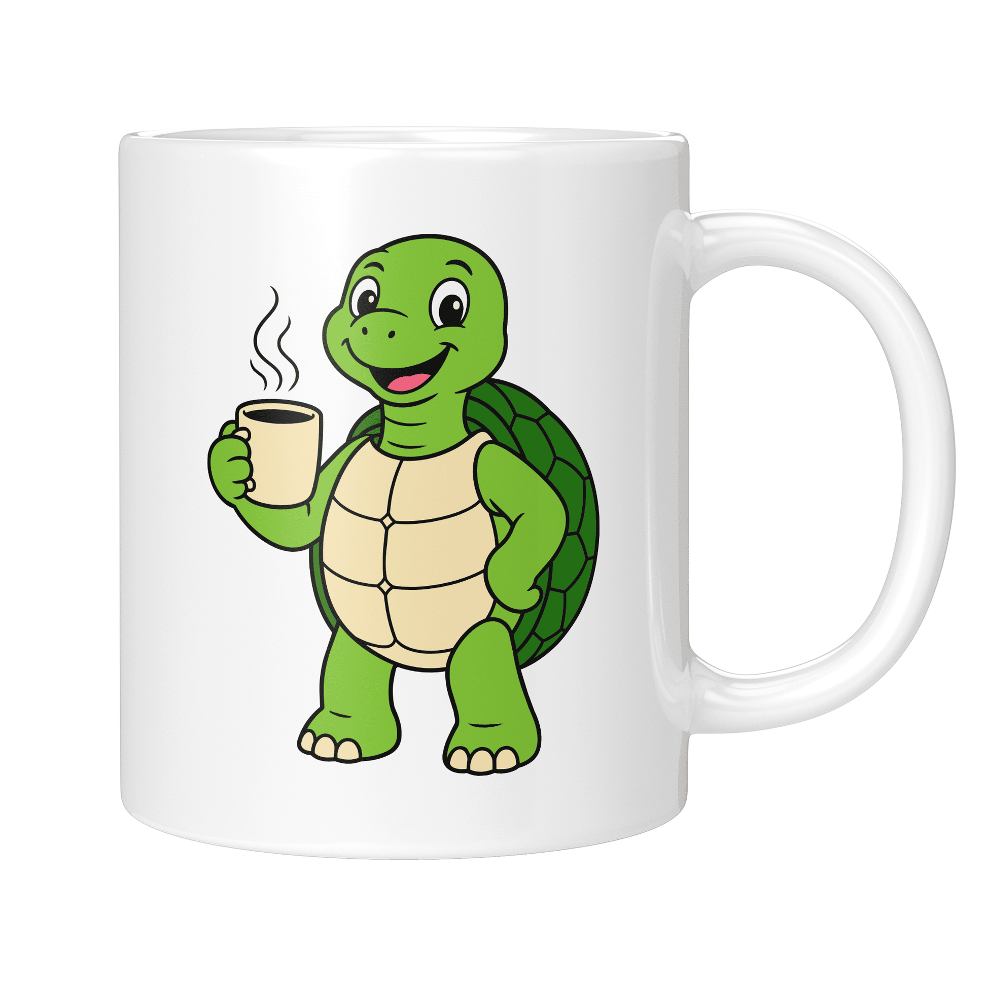 CupHaven® Schildkröte Tasse - Motivierte Schildkröte mit Kaffee - Geschenk für Schildkröten-Fans