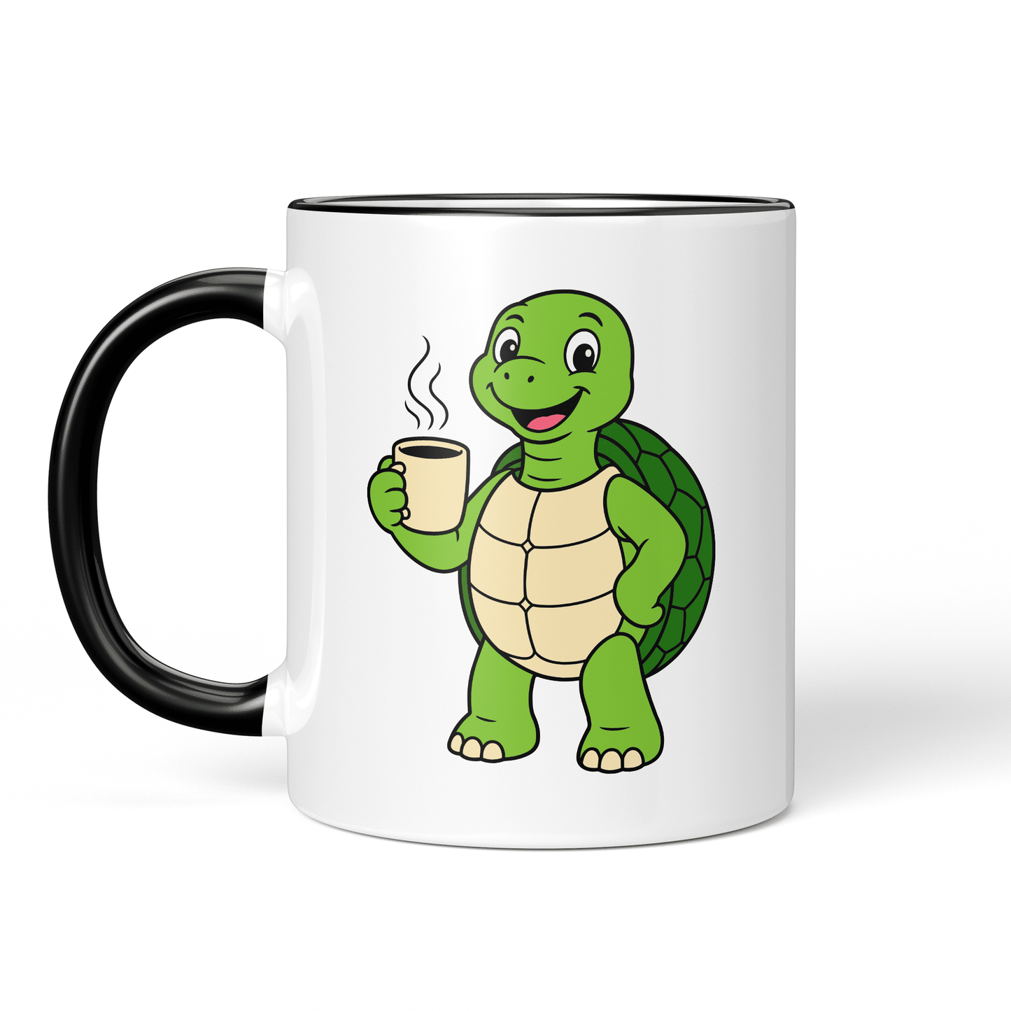 CupHaven® Schildkröte Tasse - Motivierte Schildkröte mit Kaffee - Geschenk für Schildkröten-Fans