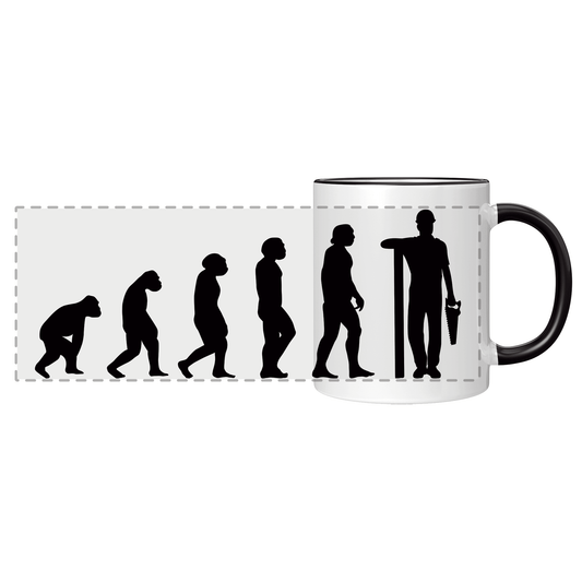 Schreiner Tasse Evolution des Schreiners