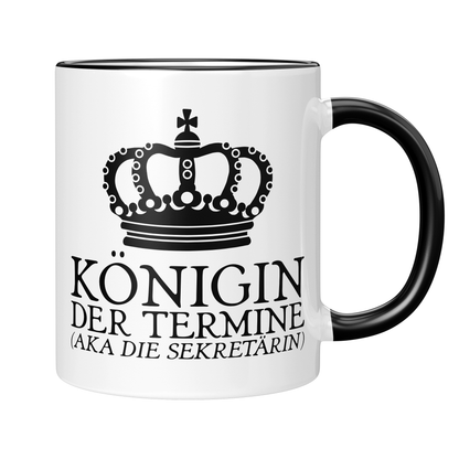 CupHaven® Sekretärin Tasse - Königin der Termine (aka die Sekretärin) - Geschenk für Sekretärinnen und Sekretäre