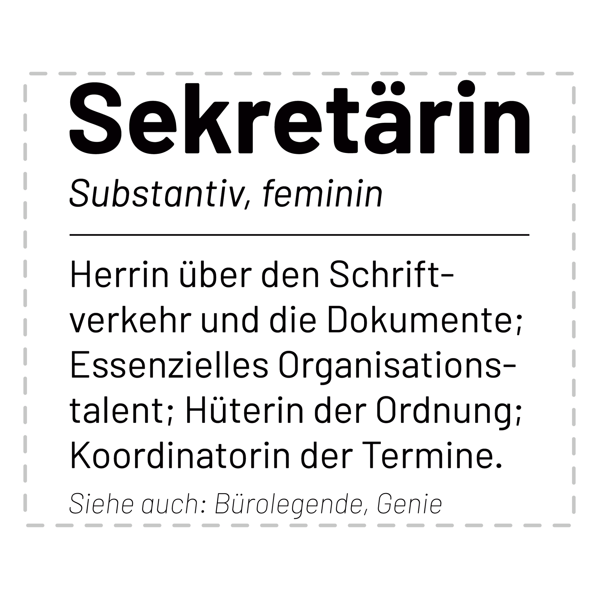 Sekretärin Tasse - Wörterbucheintrag: Sekretärin (Sekretär, Geschenk)