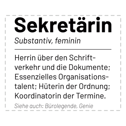 Sekretärin Tasse - Wörterbucheintrag: Sekretärin (Sekretär, Geschenk)