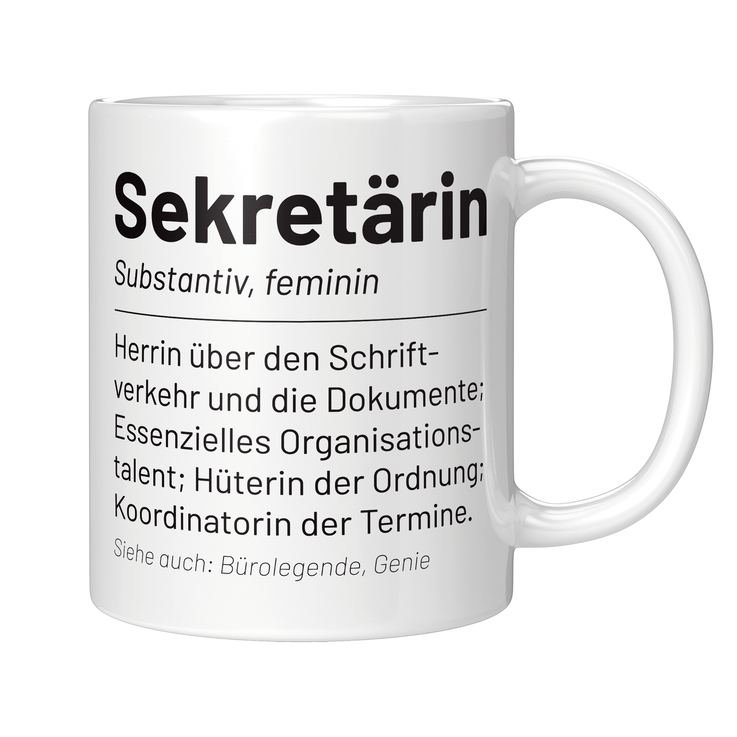 Sekretärin Tasse - Wörterbucheintrag: Sekretärin (Sekretär, Geschenk)