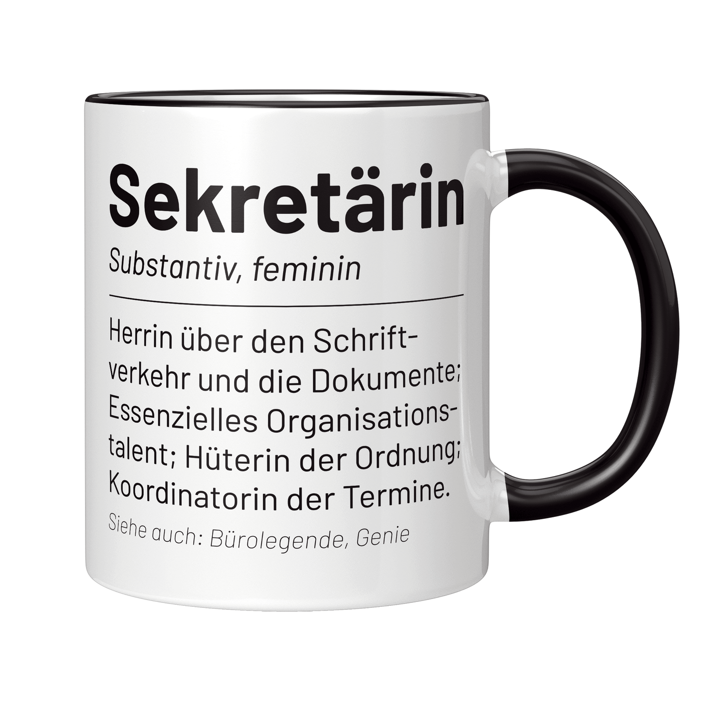 Sekretärin Tasse - Wörterbucheintrag: Sekretärin (Sekretär, Geschenk)