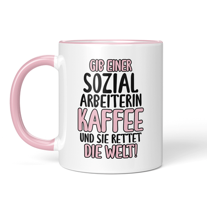 CupHaven® Sozialarbeiter Tasse - Gib einer Sozialarbeiterin Kaffee - Geschenk für Sozialarbeiter und Sozialarbeiterinnen
