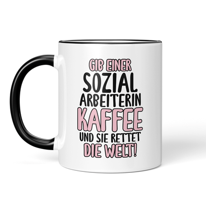 CupHaven® Sozialarbeiter Tasse - Gib einer Sozialarbeiterin Kaffee - Geschenk für Sozialarbeiter und Sozialarbeiterinnen