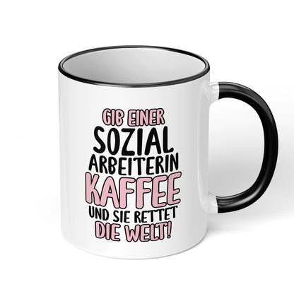 CupHaven® Sozialarbeiter Tasse - Gib einer Sozialarbeiterin Kaffee - Geschenk für Sozialarbeiter und Sozialarbeiterinnen