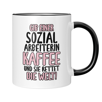 CupHaven® Sozialarbeiter Tasse - Gib einer Sozialarbeiterin Kaffee - Geschenk für Sozialarbeiter und Sozialarbeiterinnen