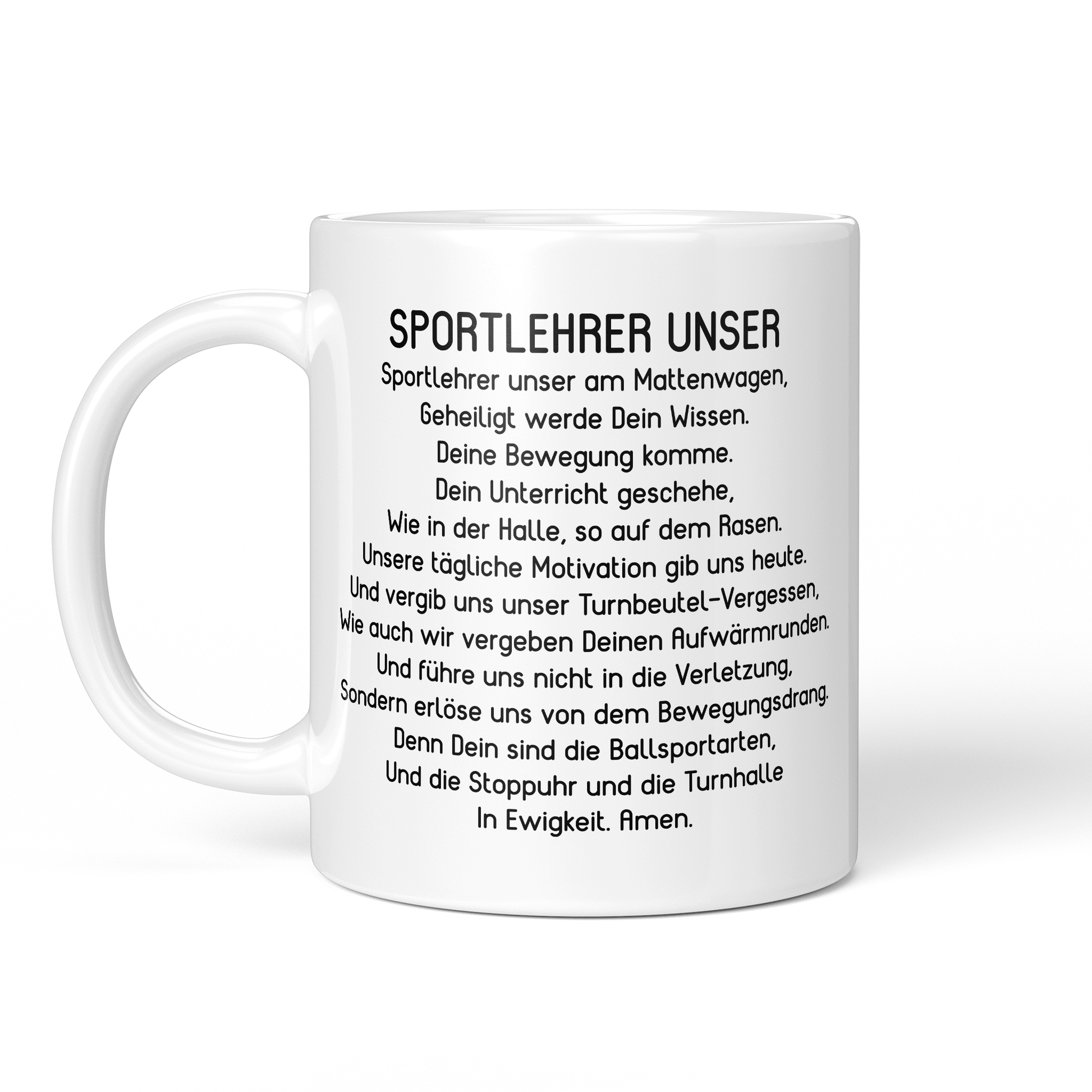 CupHaven® Sportlehrer Tasse - "Sportlehrer Unser"-Gebet - Geschenk für Sportlehrer und Sportlehrerinnen