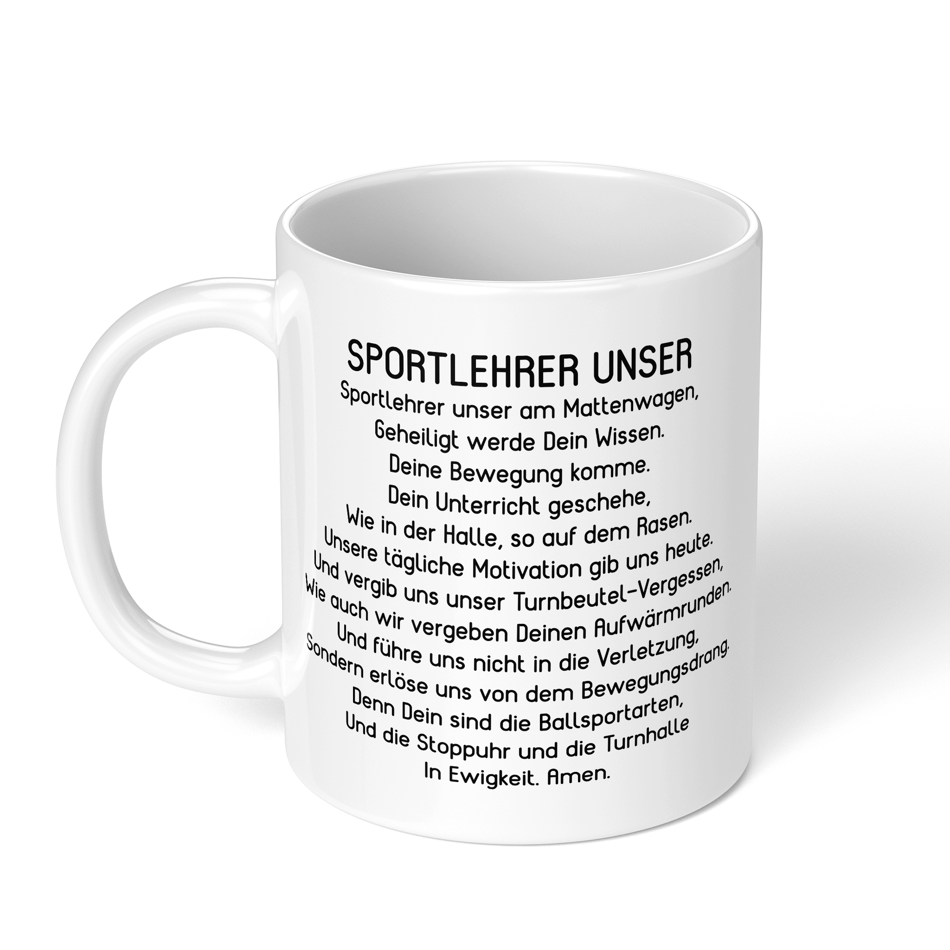 CupHaven® Sportlehrer Tasse - "Sportlehrer Unser"-Gebet - Geschenk für Sportlehrer und Sportlehrerinnen