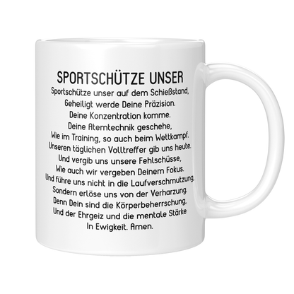 Sportschütze Tasse - "Sportschütze Unser"-Gebet (Sportschützin, Sportschießen, Geschenk)
