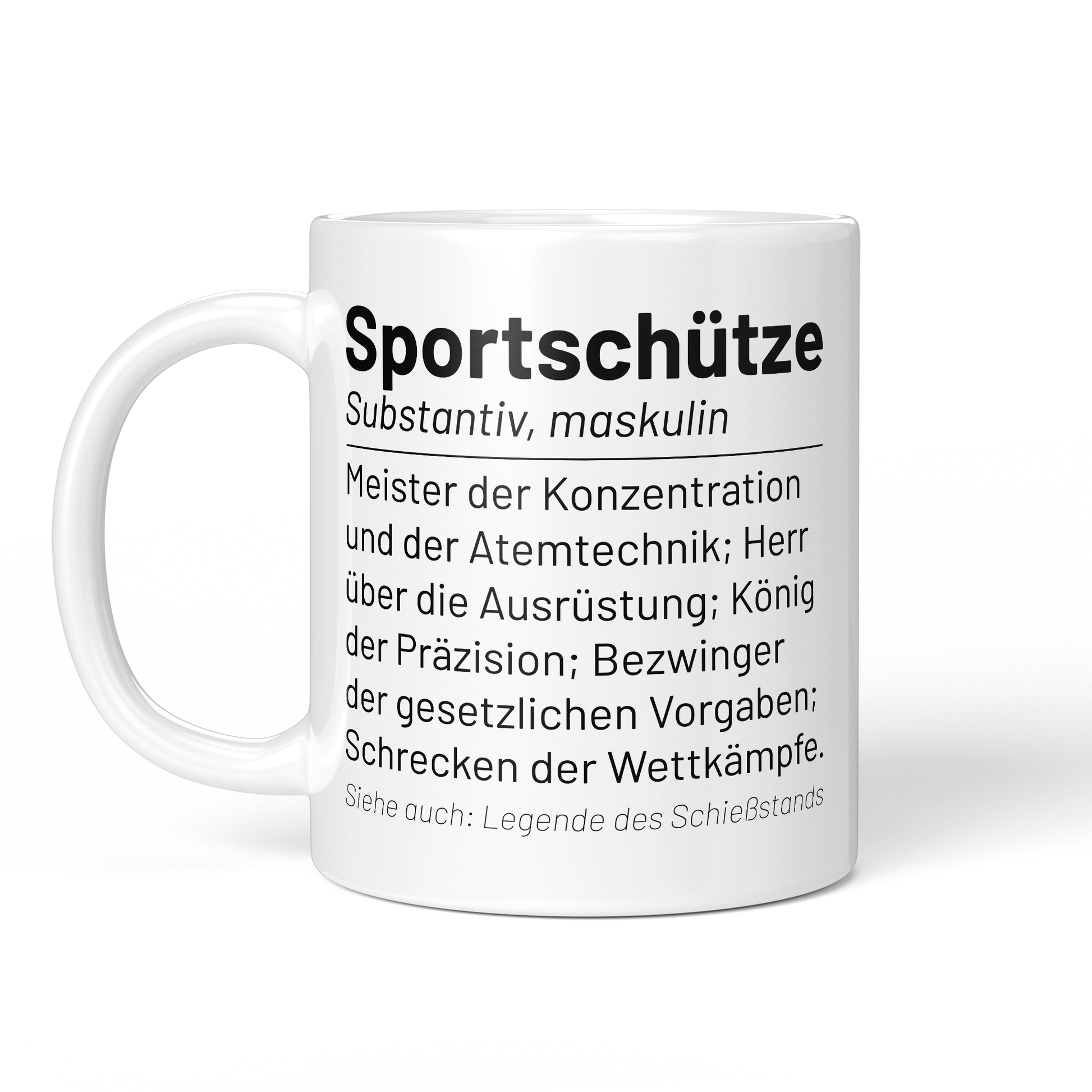 CupHaven® Sportschütze Tasse - Wörterbuch "Sportschütze" - Geschenk für Sportschützen und Sportschützinnen