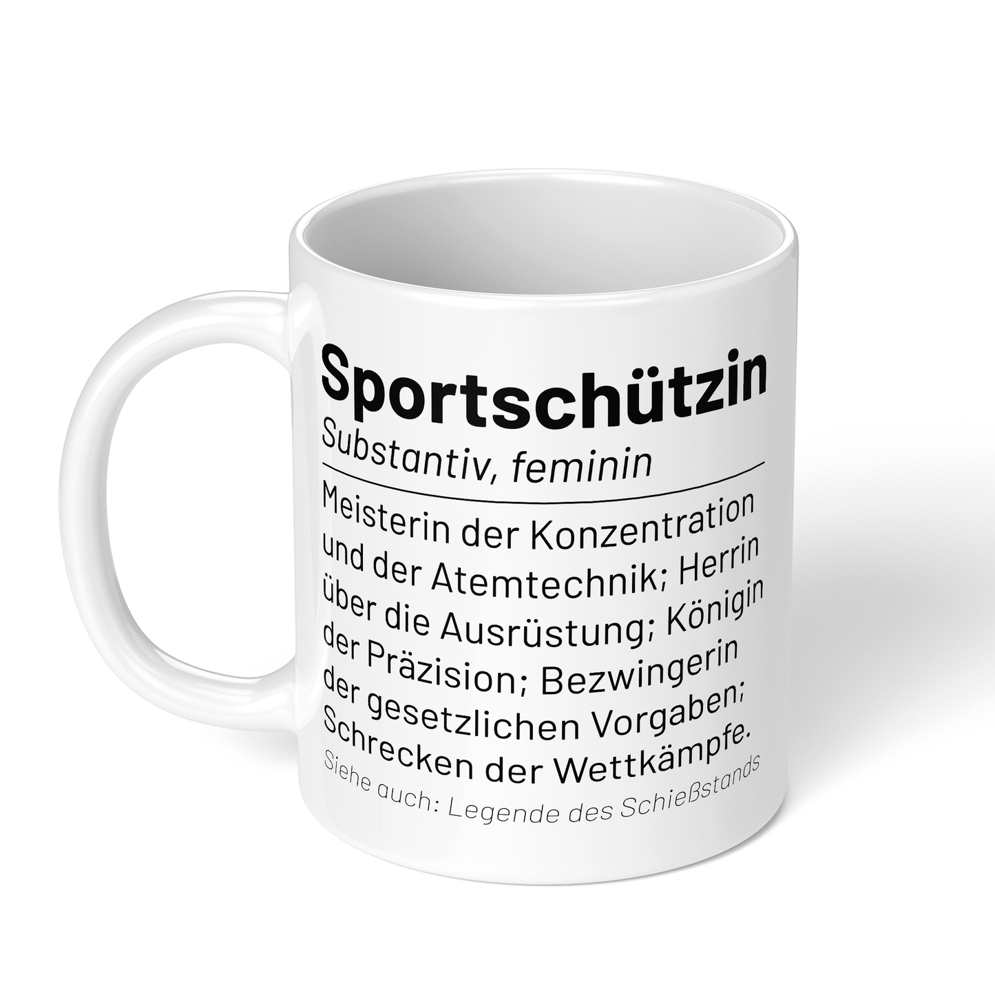 CupHaven® Sportschütze Tasse - Wörterbuch "Sportschützin" - Geschenk für Sportschützen und Sportschützinnen