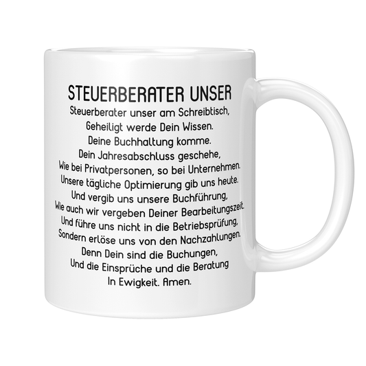CupHaven® Steuerberater Tasse - "Steuerberater Unser"-Gebet - Geschenk für Steuerberater und Steuerberaterinnen
