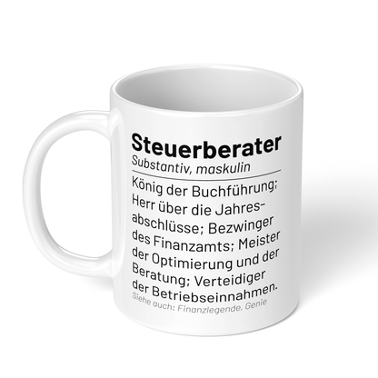 CupHaven® Steuerberater Tasse - Wörterbuch "Steuerberater" - Geschenk für Steuerberater und Steuerberaterinnen