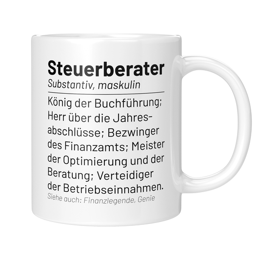 CupHaven® Steuerberater Tasse - Wörterbuch "Steuerberater" - Geschenk für Steuerberater und Steuerberaterinnen