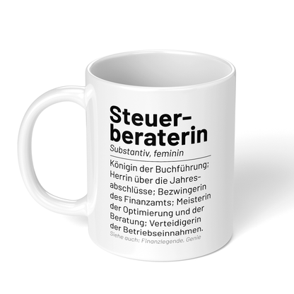 CupHaven® Steuerberater Tasse - Wörterbuch "Steuerberaterin" - Geschenk für Steuerberater und Steuerberaterinnen