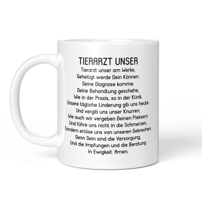 CupHaven® Tierarzt Tasse - "Tierarzt Unser"-Gebet - Geschenk für Tierärzte und Tierärztinnen