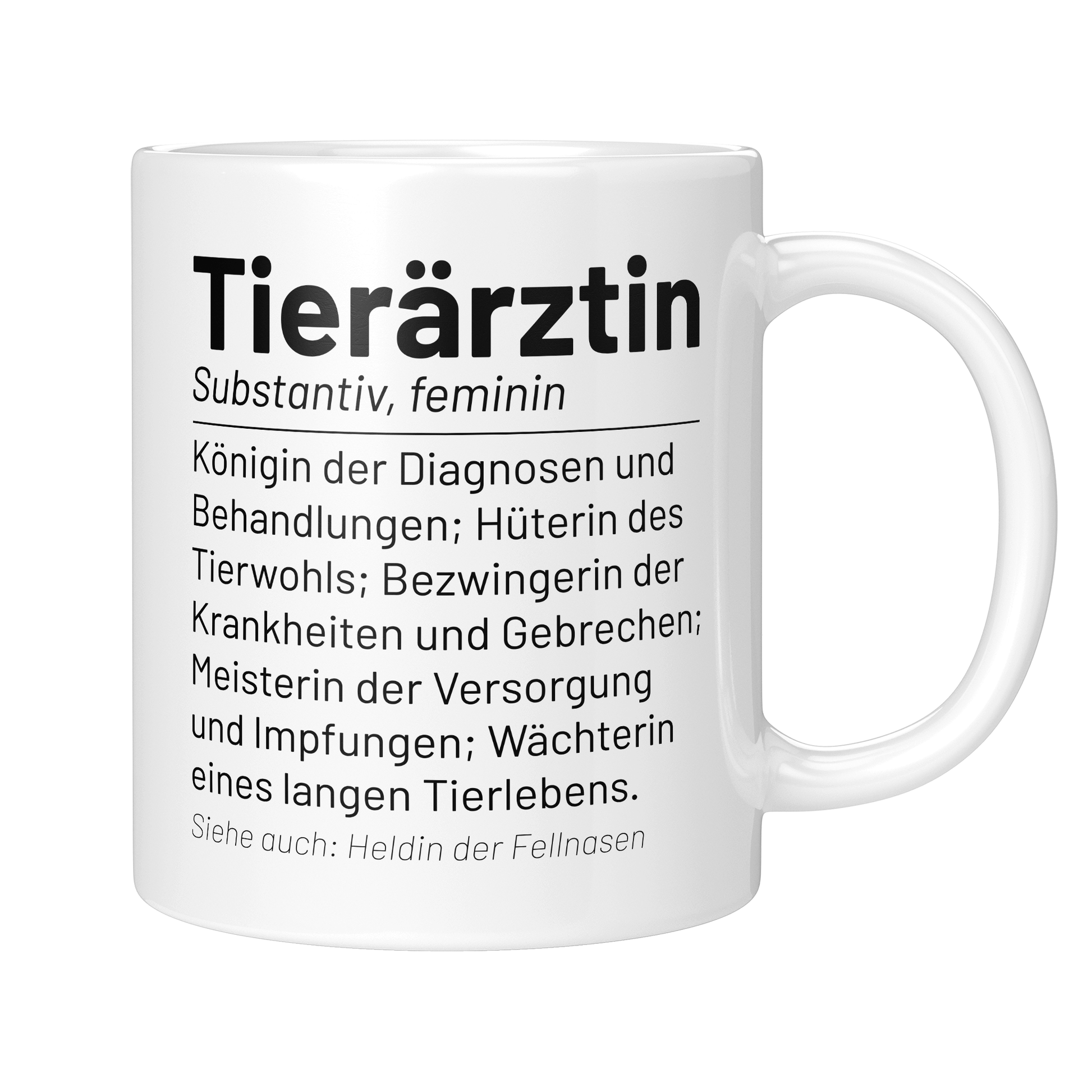 CupHaven® Tierarzt Tasse - Wörterbuch "Tierärztin" - Geschenk für Tierärzte und Tierärztinnen