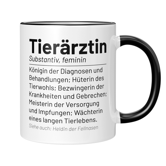 CupHaven® Tierarzt Tasse - Wörterbuch "Tierärztin" - Geschenk für Tierärzte und Tierärztinnen