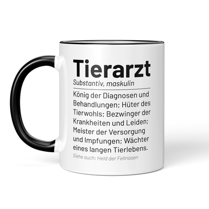 CupHaven® Tierarzt Tasse - Wörterbuch "Tierarzt" - Geschenk für Tierärzte und Tierärztinnen