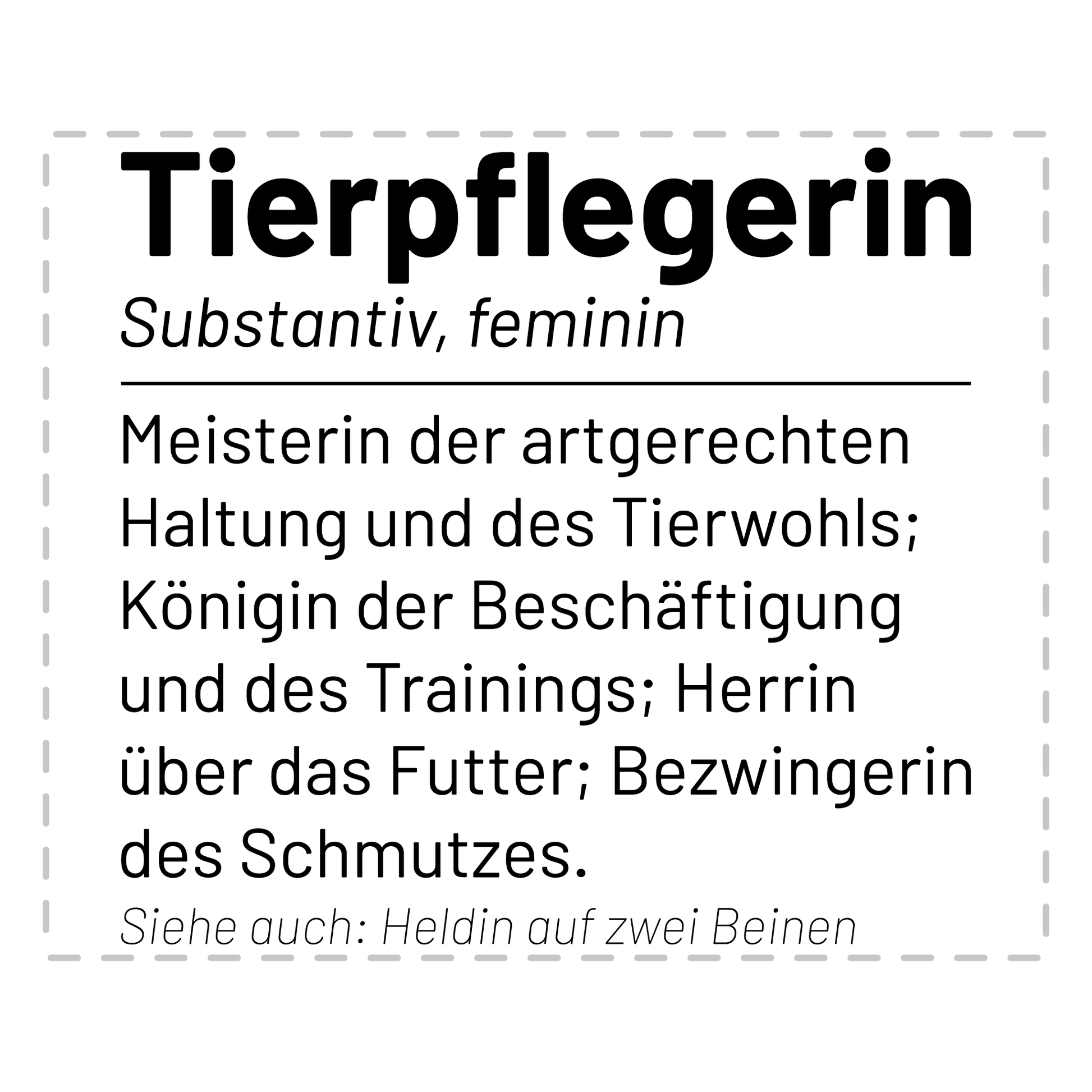Tierpfleger Tasse - Wörterbuch "Tierpflegerin" (Tierpflege, Geschenk)