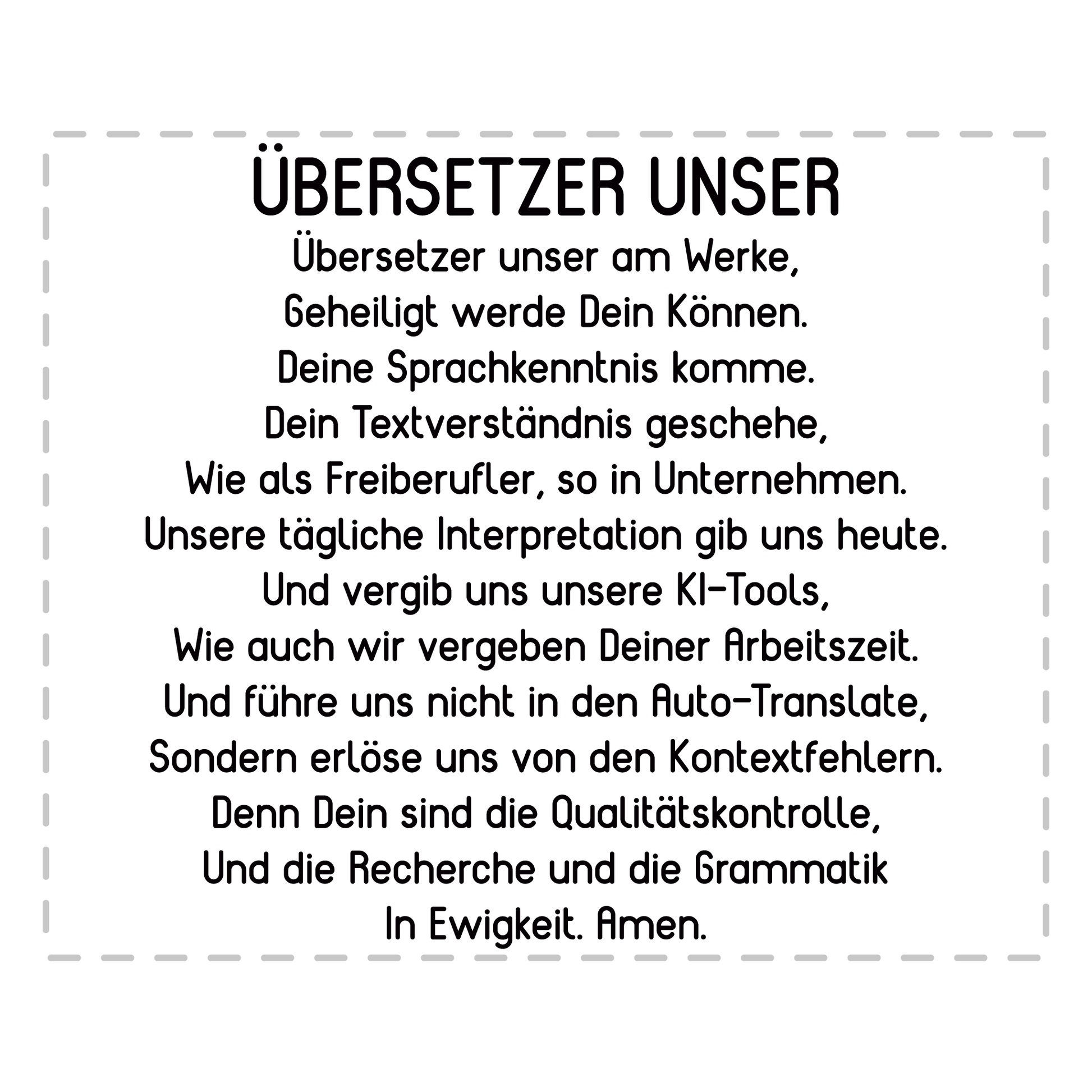 Übersetzer Tasse - "Übersetzer Unser" Gebet (Übersetzerin, Geschenk)