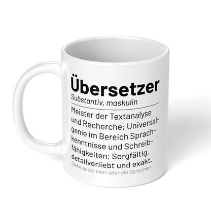 CupHaven® Übersetzer Tasse - Wörterbuch "Übersetzer" - Geschenk für Übersetzer und Übersetzerinnen
