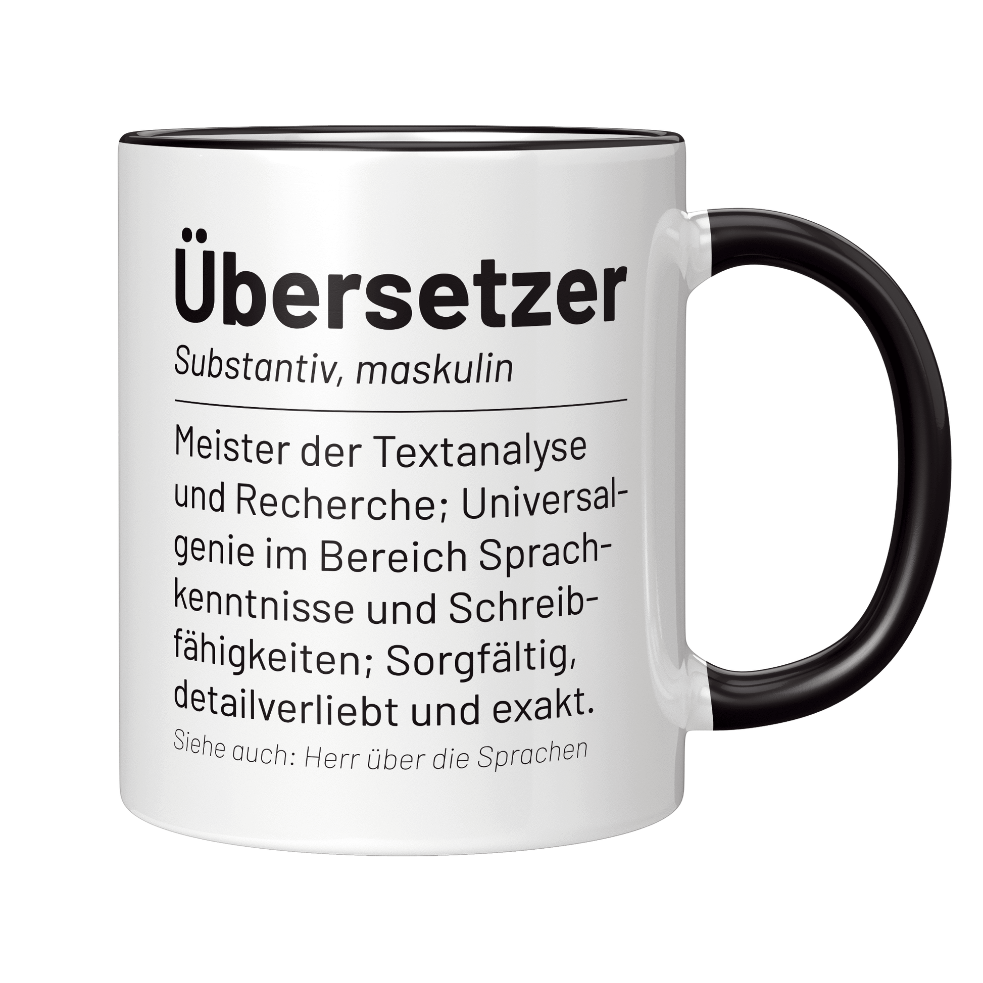 Übersetzer Tasse - Wörterbucheintrag "Übersetzer" (Übersetzerin, Geschenk)