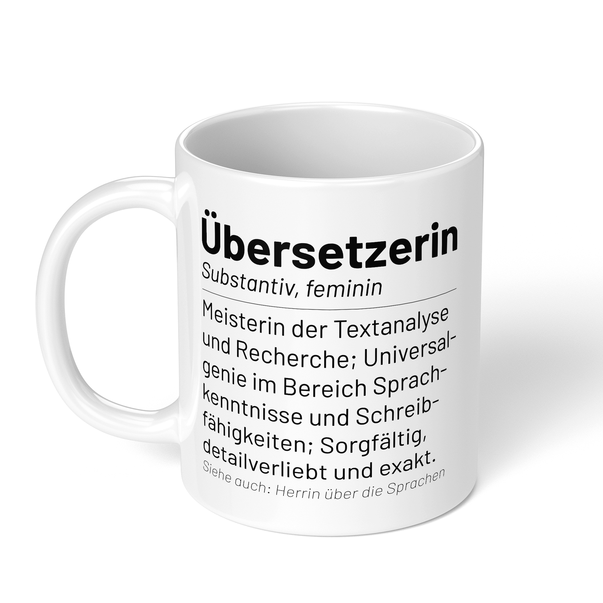CupHaven® Übersetzer Tasse - Wörterbuch "Übersetzerin" - Geschenk für Übersetzer und Übersetzerinnen