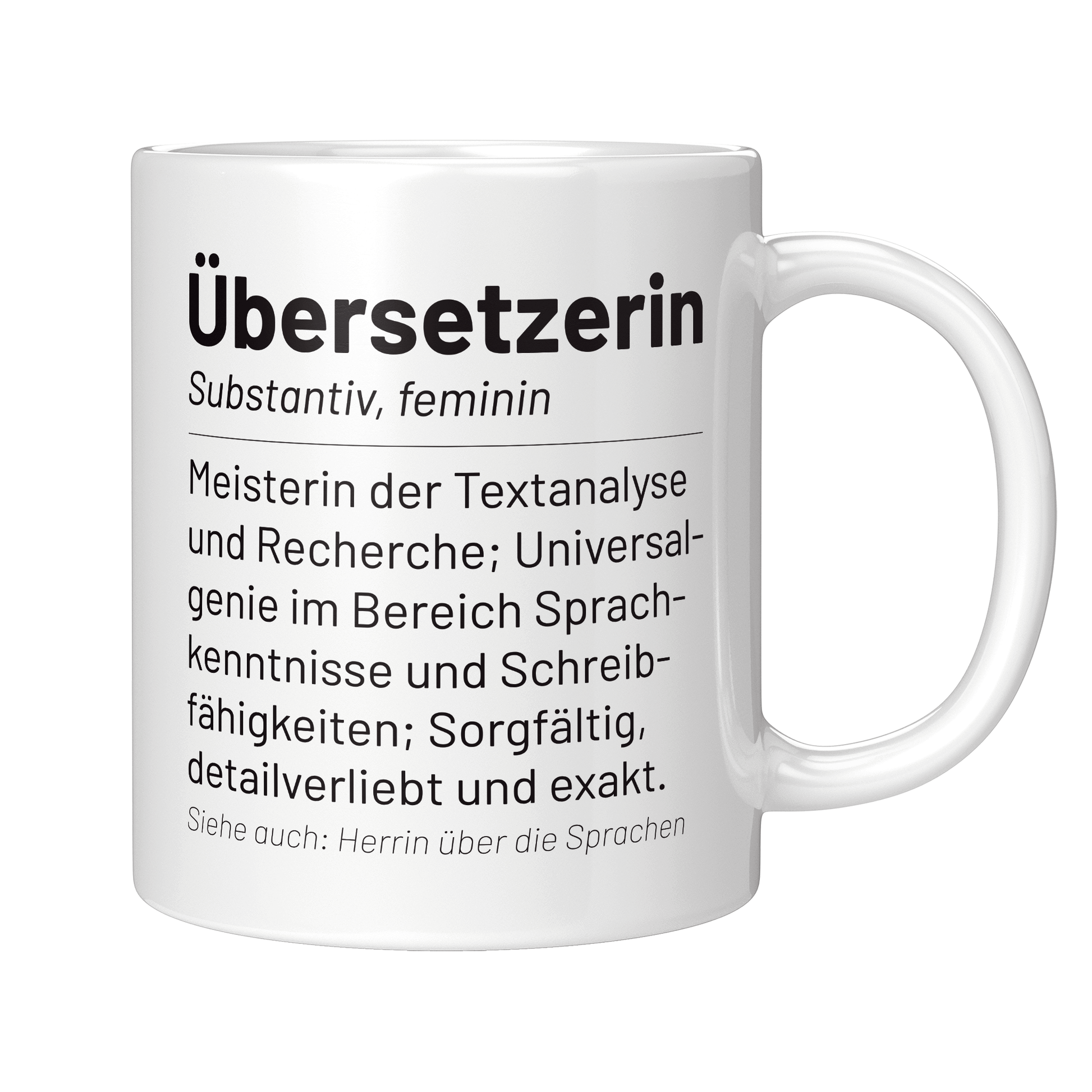 Übersetzer Tasse - Wörterbucheintrag "Übersetzerin" (Übersetzung, Geschenk)