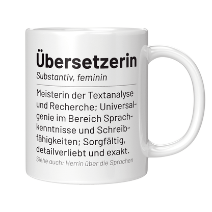 Übersetzer Tasse - Wörterbucheintrag "Übersetzerin" (Übersetzung, Geschenk)