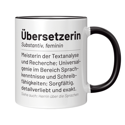 Übersetzer Tasse - Wörterbucheintrag "Übersetzerin" (Übersetzung, Geschenk)