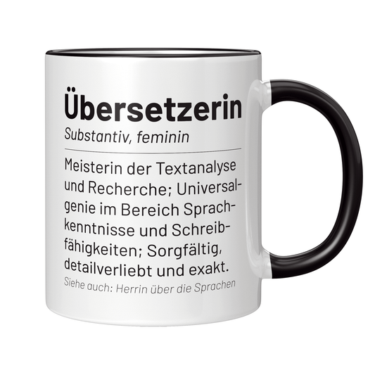 Übersetzer Tasse - Wörterbucheintrag "Übersetzerin" (Übersetzung, Geschenk)