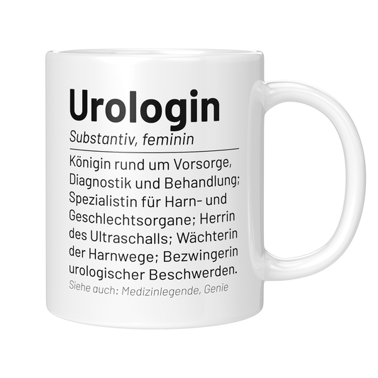 CupHaven® Urologie Tasse - Wörterbuch "Urologin" - Geschenk für Urologen und Urologinnen