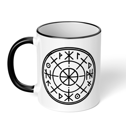 CupHaven® Wikinger Tasse - Nordischer Runenkreis - Geschenk für Fans von Paganismus und nordischer Mythologie