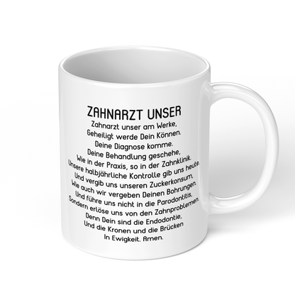 CupHaven® Zahnarzt Tasse - "Zahnarzt Unser"-Gebet - Geschenk für Zahnärzte und Zahnärztinnen