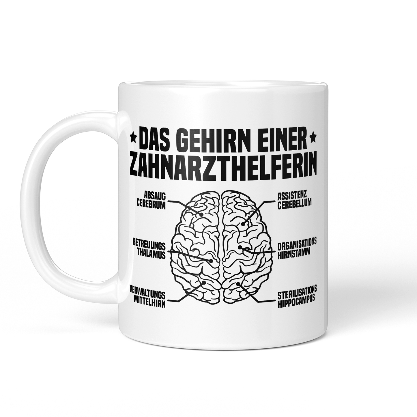 CupHaven® Zahnarzthelferin Tasse - Das Gehirn einer Zahnarzthelferin - Geschenk für Zahnmedizinische Fachangestellte oder ZFAs