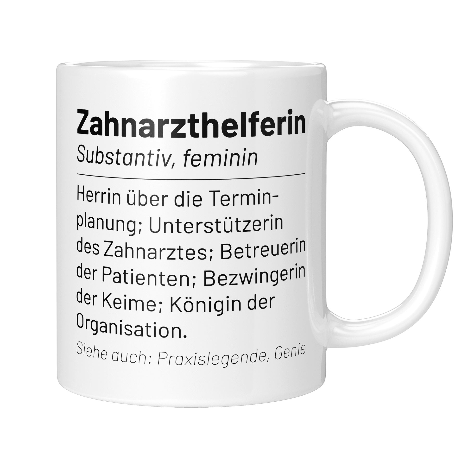 Zahnarzthelferin Tasse - Wörterbuch "Zahnarzthelferin" (Zahnmedizinische Fachangestellte, ZFA, Geschenk)