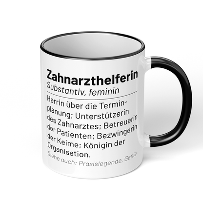 CupHaven® Zahnarzthelferin Tasse - Wörterbuch "Zahnarzthelferin" - Geschenk für Zahnmedizinische Fachangestellte oder ZFAs