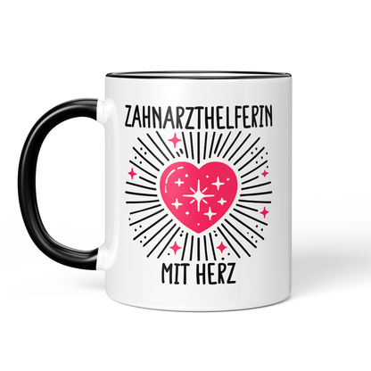 CupHaven® Zahnarzthelferin Tasse - Zahnarzthelferin mit Herz - Geschenk für Zahnmedizinische Fachangestellte oder ZFAs